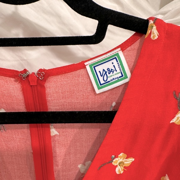 Red Floral Mini Dress | Size M - Picture 3 of 3